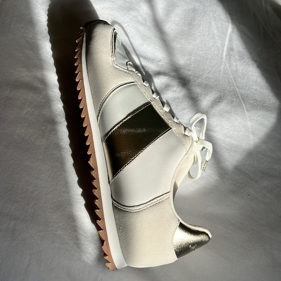 J Crew Metallic/Suede/ivory Sneakers New in Box size 11 - Picture 2 of 9